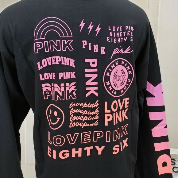 PINK Victoria's Secret Campus Tee M Black Shirt - Picture 6 of 7